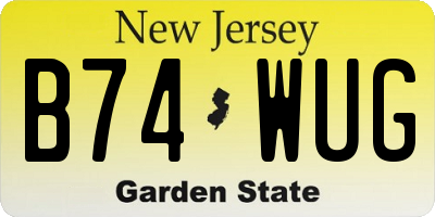 NJ license plate B74WUG
