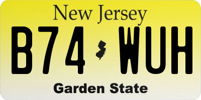NJ license plate B74WUH