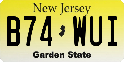 NJ license plate B74WUI