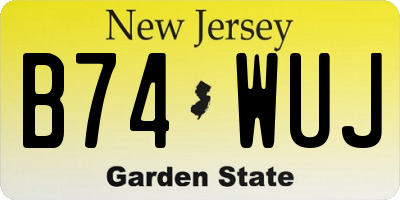 NJ license plate B74WUJ