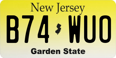 NJ license plate B74WUO