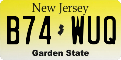 NJ license plate B74WUQ