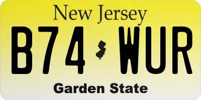 NJ license plate B74WUR