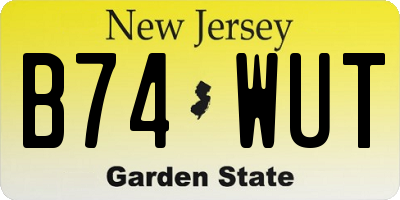 NJ license plate B74WUT