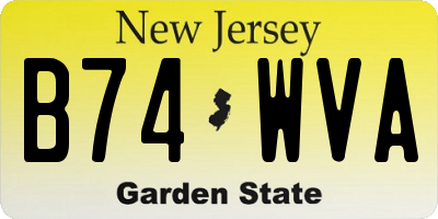NJ license plate B74WVA
