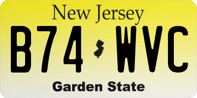 NJ license plate B74WVC