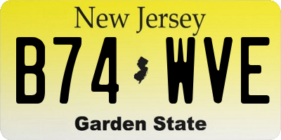 NJ license plate B74WVE