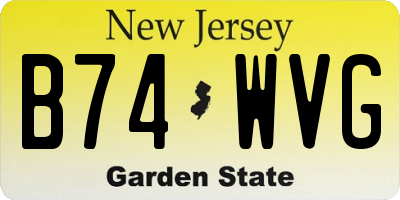 NJ license plate B74WVG