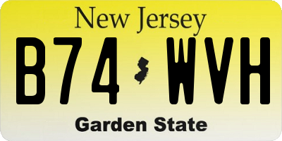 NJ license plate B74WVH