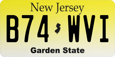NJ license plate B74WVI