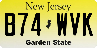 NJ license plate B74WVK