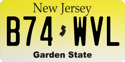 NJ license plate B74WVL
