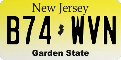 NJ license plate B74WVN