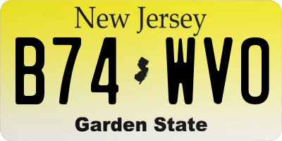 NJ license plate B74WVO