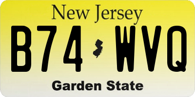 NJ license plate B74WVQ