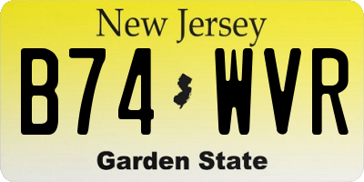NJ license plate B74WVR