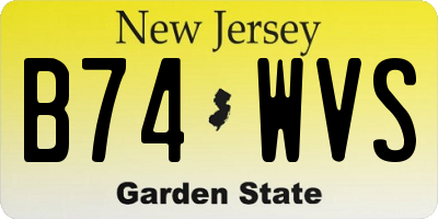 NJ license plate B74WVS