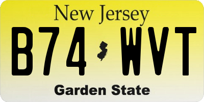 NJ license plate B74WVT