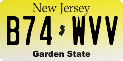 NJ license plate B74WVV
