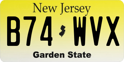 NJ license plate B74WVX