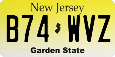 NJ license plate B74WVZ