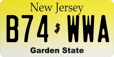 NJ license plate B74WWA