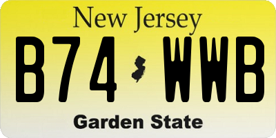 NJ license plate B74WWB
