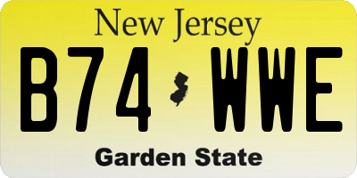 NJ license plate B74WWE