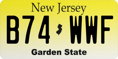 NJ license plate B74WWF