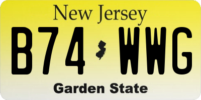 NJ license plate B74WWG