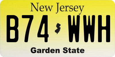 NJ license plate B74WWH