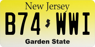 NJ license plate B74WWI