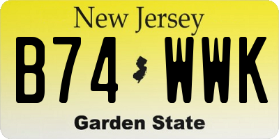NJ license plate B74WWK