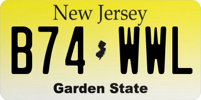 NJ license plate B74WWL