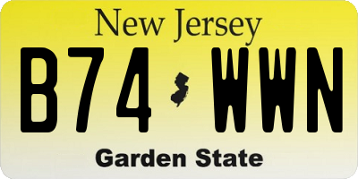 NJ license plate B74WWN