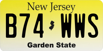 NJ license plate B74WWS