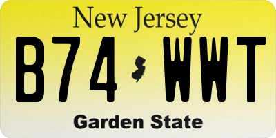 NJ license plate B74WWT