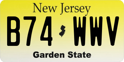 NJ license plate B74WWV