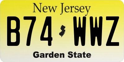 NJ license plate B74WWZ
