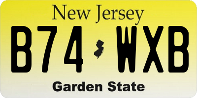 NJ license plate B74WXB
