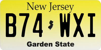 NJ license plate B74WXI
