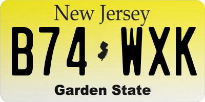 NJ license plate B74WXK
