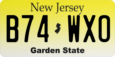 NJ license plate B74WXO
