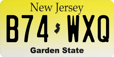 NJ license plate B74WXQ