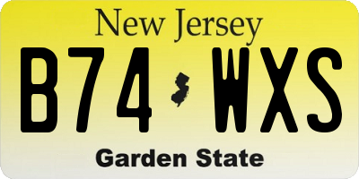 NJ license plate B74WXS