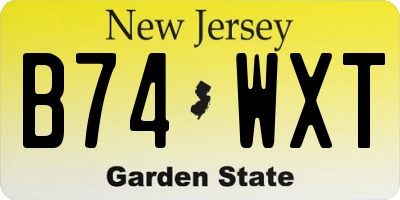 NJ license plate B74WXT