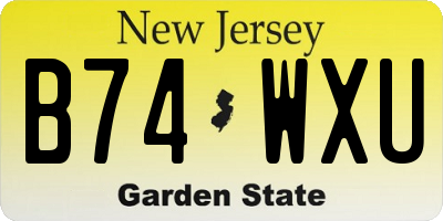 NJ license plate B74WXU