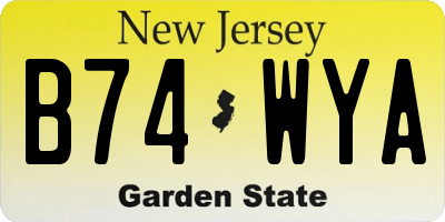 NJ license plate B74WYA