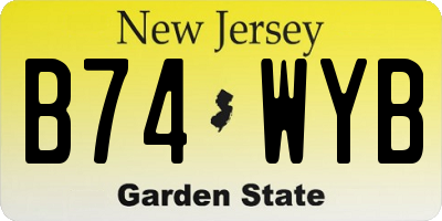 NJ license plate B74WYB