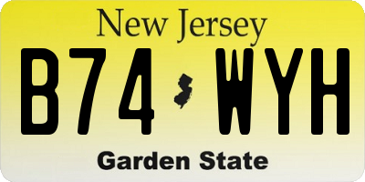 NJ license plate B74WYH